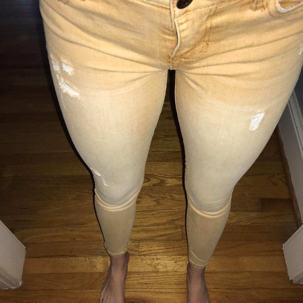 yellow skinny jeans